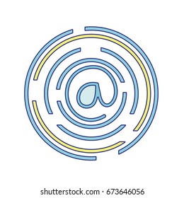 at symbol of web addres to internet connection