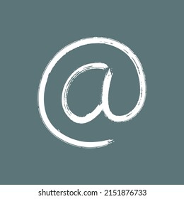 At symbol web icon vector design in painted grunge style. At web icon. Email address connection symbol.