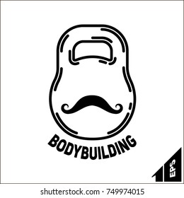 the symbol of a weight with a mustache