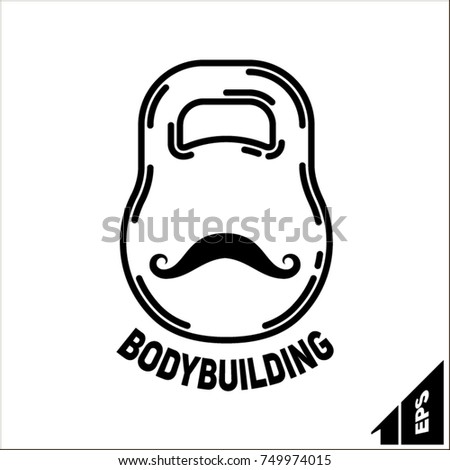 the symbol of a weight with a mustache