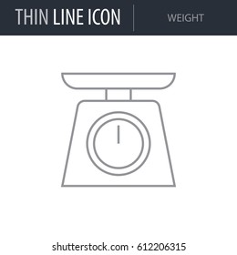 Symbol of Weight. Thin line Icon of Inear Household Elements. Stroke Pictogram Graphic for Web Design. Quality Outline Vector Symbol Concept. Premium Mono Linear Beautiful Plain Laconic Logo