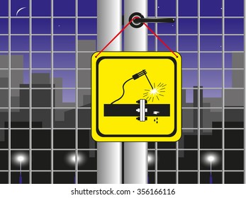Symbol. Welding works. Vector icon.