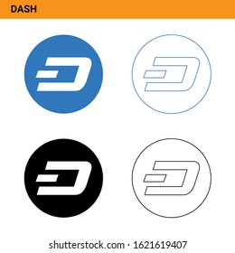 The symbol of a well-known cryptocurrency Dash