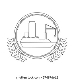 symbol white ship icon, vector illustration design