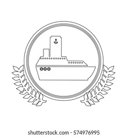 symbol white ship icon, vector illustration design