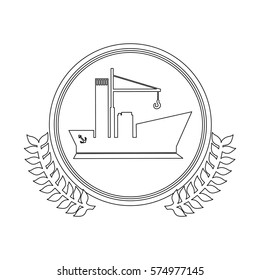 symbol white ship icon, vector illustration design