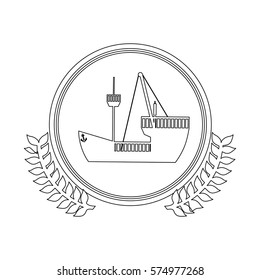 symbol white ship icon, vector illustration design