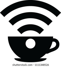 symbol of wifi in cafe