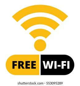 Symbol Wifi Free Sticker emblem to indicate access to the internet isolated Background