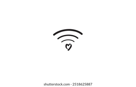 Símbolo WiFi Amor Corazón Negro Color Oscuro Ilustración Números Símbolo Dicut Feliz Día de San Valentín 14 Fecha Catorce Febrero Mes Amor Corazón Tecnología Comunicación Emoción Como Boda Amistad Mensaje