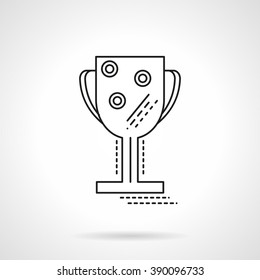 Symbol of win. Competitive trophy. Winner cup. Victory and success concept. Flat line style vector icon. Single design element for website, business.
