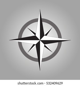 symbol wind rose on a gray background