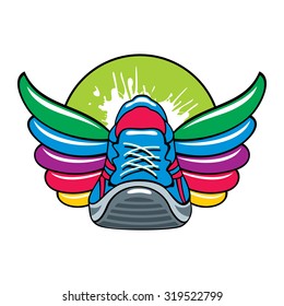 symbol of winged sports shoes