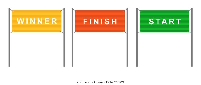 Symbol winner, finish and start banners vector