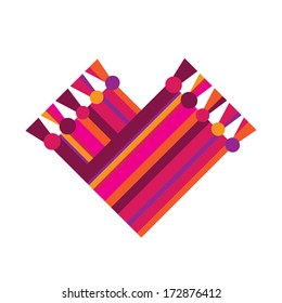 Symbol of winter heart. Vector.