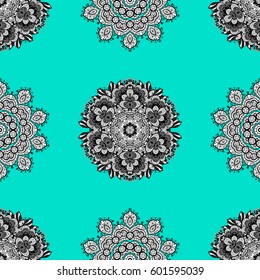 Symbol of winter, Merry Christmas holiday, Happy New Year 2018. White snowflake simple seamless pattern. Abstract wallpaper, wrapping decoration. Vector white pattern on blue background.