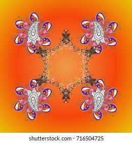 Symbol of winter, Merry Christmas holiday, Happy New Year celebration Vector illustration. Snow on background. Snowflake simple. Abstract wallpaper, wrapping decoration.