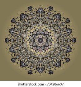 Symbol of winter, Merry Christmas holiday, Happy New Year celebration Vector. Snowflake simple. Abstract wallpaper, wrapping decoration. Neutral, gray and brown snow on neutral, gray and brown colors.