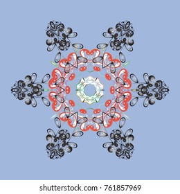 Symbol of winter, Merry Christmas holiday, Happy New Year celebration Vector. Snowflake simple. Abstract wallpaper, wrapping decoration. Blue, gray and neutral snow on blue, gray and neutral colors.