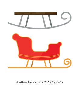 The symbol of winter is a sleigh for riding and Santa's sleigh for delivering gifts and riding.