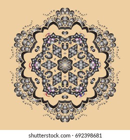 Symbol of winter. Snowflake winter. Isolated watercolor snowflakes on colorful background. Vector illustration.