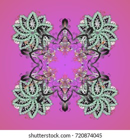 Symbol of winter. Snowflake winter. Isolated watercolor snowflakes on colorful background. Vector illustration.