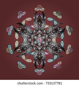 Symbol of winter. Snowflake winter. Isolated watercolor snowflakes on colorful background. Vector illustration.