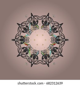 Symbol of winter. Vector illustration with isolated snowflakes. Beautiful decoration. Isolated watercolor snowflakes on colorful background.