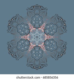 Symbol of winter. Vector illustration with isolated snowflake.