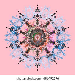 Symbol of winter. Vector illustration with isolated snowflakes. Beautiful decoration. Isolated watercolor snowflakes on colorful background.