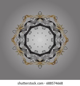Symbol of winter. Vector illustration with isolated snowflake. Beautiful decoration. Isolated watercolor snowflakes on gray background.
