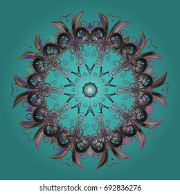 Symbol of winter. Vector illustration with isolated snowflake. Beautiful decoration. Isolated watercolor snowflakes on colorful background.