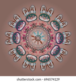 Symbol of winter. Vector illustration with isolated snowflakes. Beautiful decoration with copy space (place for your text). Isolated watercolor snowflakes on colorful background.