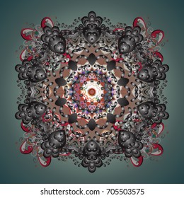 Symbol of winter. Vector illustration with isolated snowflake. Beautiful decoration with copy space (place for your text). Isolated watercolor snowflakes on colored background.
