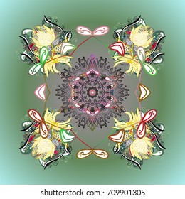 Symbol of winter. Vector illustration with isolated snowflake. Beautiful decoration. Isolated watercolor snowflakes on background.