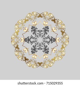Symbol of winter. Vector illustration with isolated snowflake. Beautiful decoration. Isolated watercolor snowflakes on gray background.