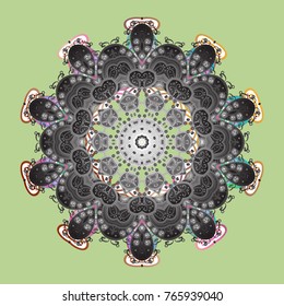 Symbol of winter. Vector illustration with neutral, gray and white isolated snowflake. Beautiful decoration. Isolated watercolor snowflakes on neutral, gray and white colors.