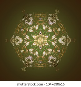 Symbol of winter. Vector illustration. Snowflake winter. Isolated watercolor snowflakes on colorful background.