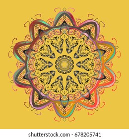 Symbol of winter. Vector illustration. Snowflake winter. Isolated watercolor snowflakes on colorful background.