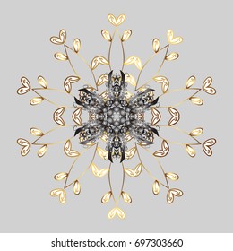 Symbol of winter. Vector illustration. Snowflake winter. Isolated watercolor snowflakes on colorful background.
