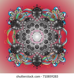 Symbol of winter. Vector illustration. Snowflake winter. Isolated watercolor snowflakes on colorful background.