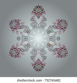 Symbol of winter. Vector illustration. Snowflake winter. Isolated watercolor snowflakes on colorful background.