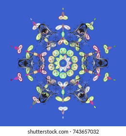 Symbol of winter. Vector illustration. Snowflake winter. Isolated watercolor snowflakes on colorful background.