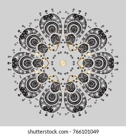 Symbol of winter. Vector illustration. Snowflake winter. Isolated watercolor snowflakes on colorful background.