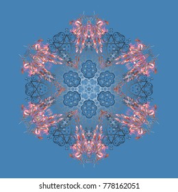 Symbol of winter. Vector illustration. Snowflake winter. Isolated watercolor snowflakes on colorful background.