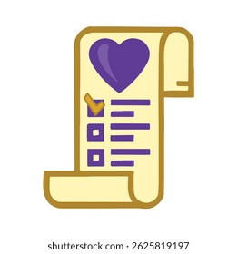 Symbol wish list, gifts color vector