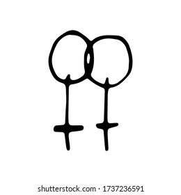 Symbol womans in doodle style - Life, Gets, Better, Together. Hand written pride, love. Gay parade slogan. LGBT rights symbol. Isolated. Modern vector illustration.