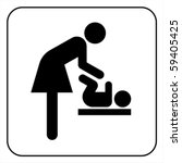 Symbol for women and baby, Changing diapers flat icon. isolated on white, vector
