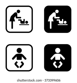 Symbol for women and baby icon set , toilet. Vector illustration