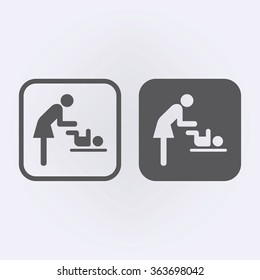 Symbol for women and baby set , toilet. Vector illustration
